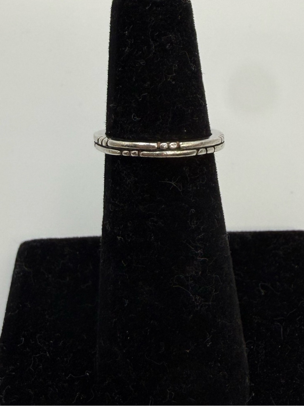 925 Sterling Silver Textured Stacking Band Ring Size 4.5 TMA Thailand